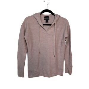 Cynthia Rowley Womens Pink 100% Extrafine Merino Wool Knit‎ Hoodie Sweater M